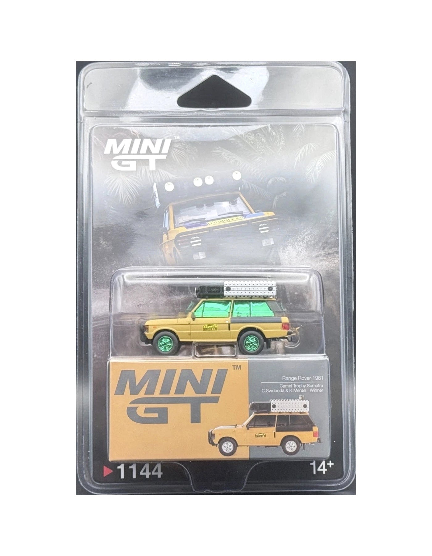 CHASE CAR MINI GT 1:64 Range Rover 1981 Camel Trophy Sumatra C. Swoboda & K. Mentel Winner - MGT01144-BLC-CHASE
