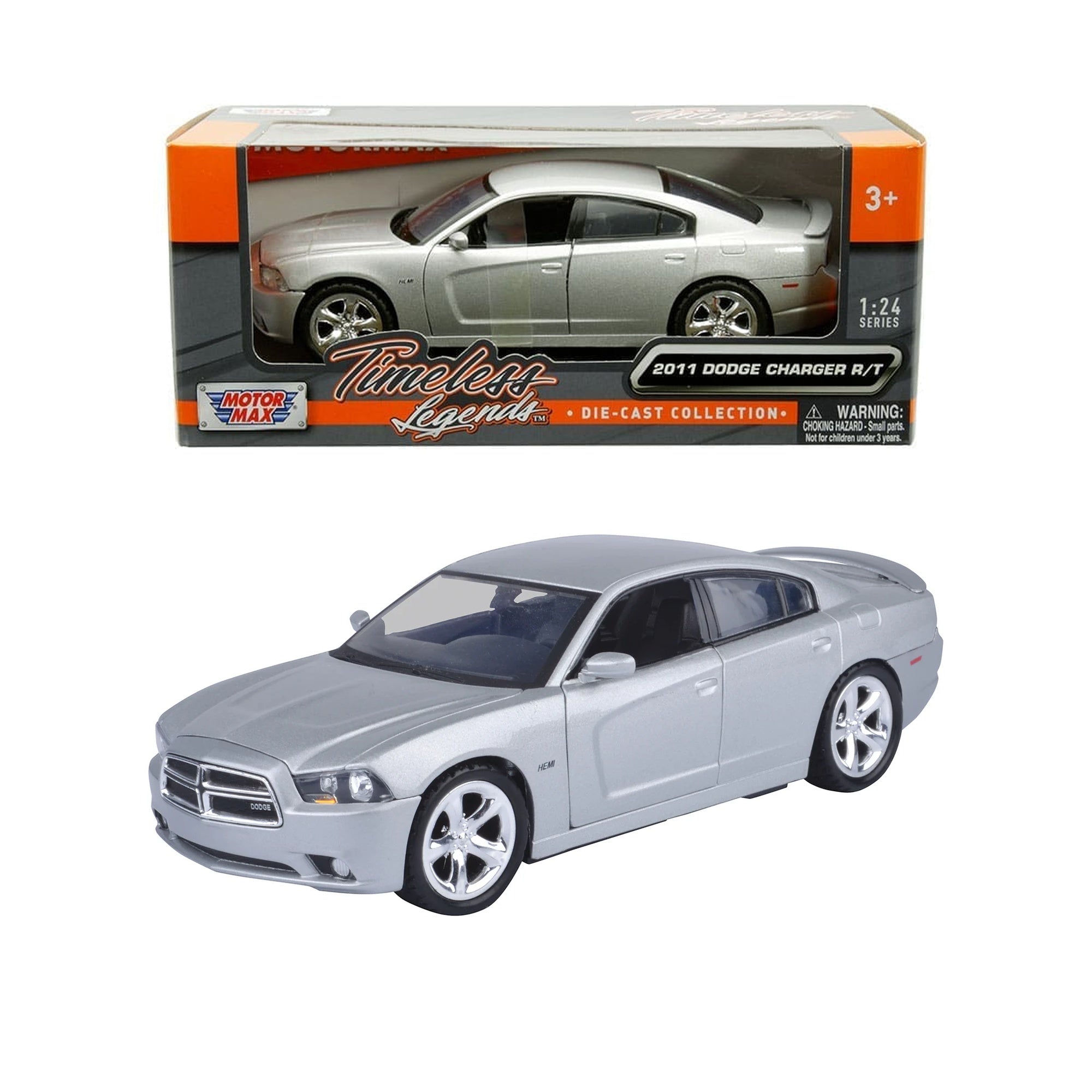 Dodge Charger R/T 2011 Argent – Motormax 1:24 Timeless Legends – 73354SIL
