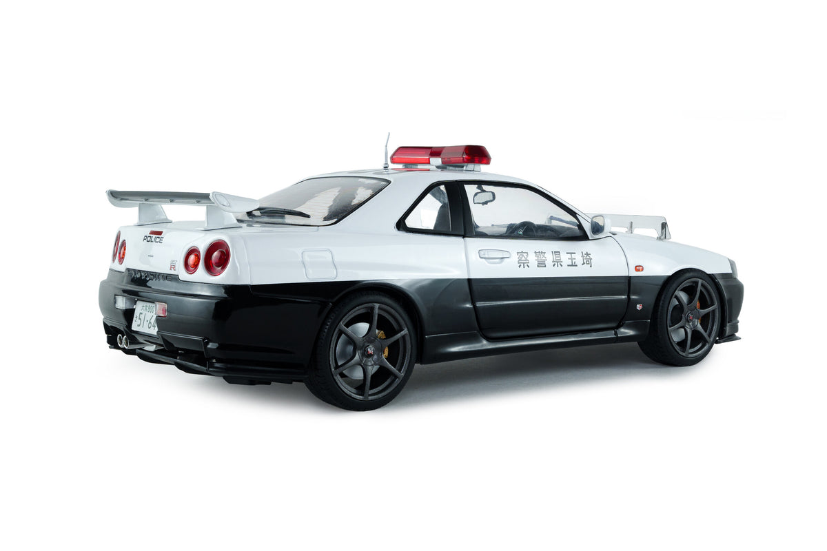 Solido 1:18 1999 Nissan Skyline GT-R (R34) – Japanese Police – White/Black – S1804317
