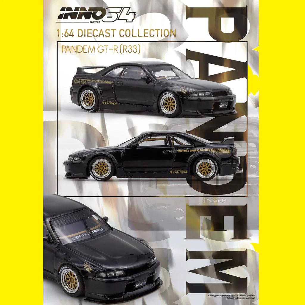 (PRE-ORDER 2025) INNO64 1/64-PANDEM GT-R (BCNR33) Black IN64-R33P-BLA