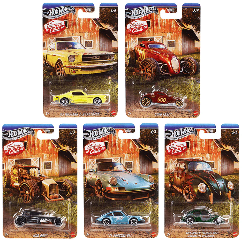 Hot Wheels 2025 Vintage Grand Prix - Assortment A (Set of 5) HRT81