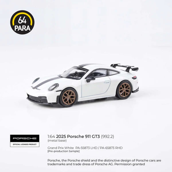 Para64 - 2025 Porsche 911 GT3 (992.2) Grand Prix White (PA-55873)