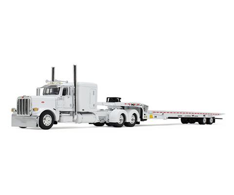 White Peterbilt 389 with Landoll 440B-50CA Traveling Axle Trailer