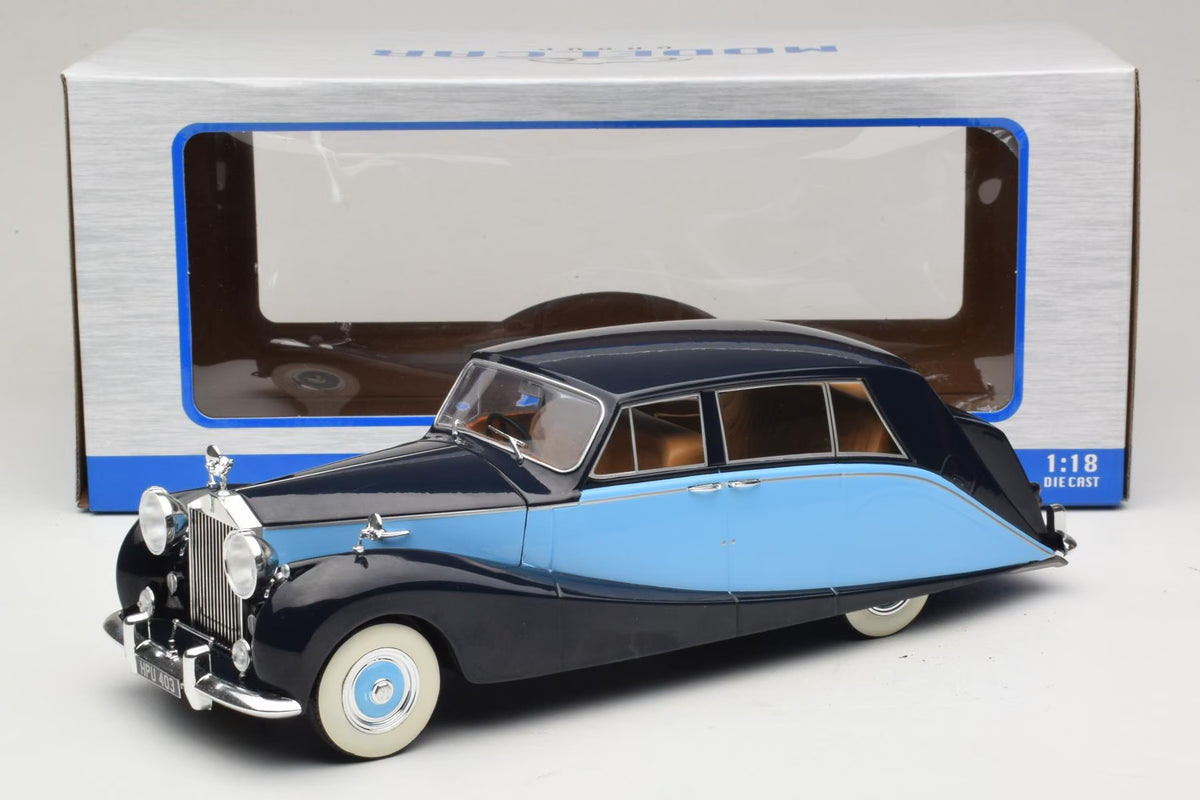 MCG 1:18 Rolls-Royce Silver Wraith Hooper Empress Line Saloon 1956 – Noir / Bleu foncé – MCG18051