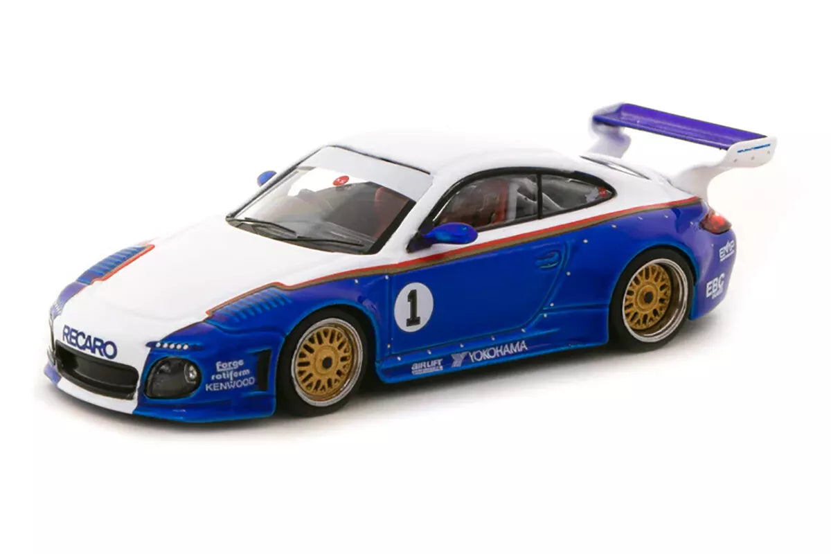 Porsche 997 Old & New (Blue with White and Red stripes)