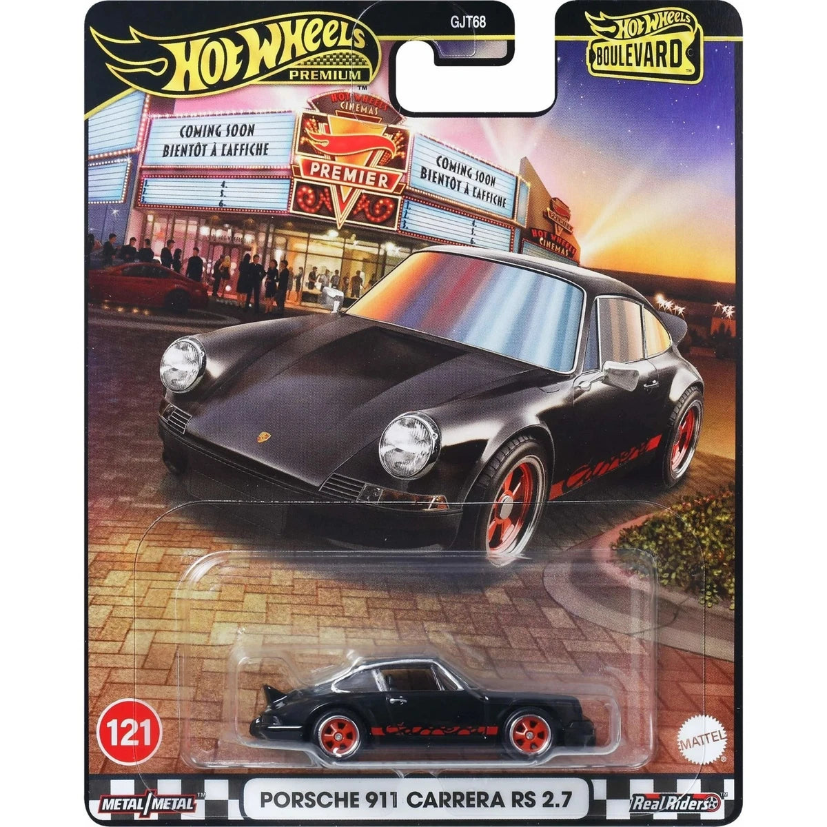 121-Porsche 911 Carrera RS 2.7 Black with Red Stripes-(JBL19)-Hot
