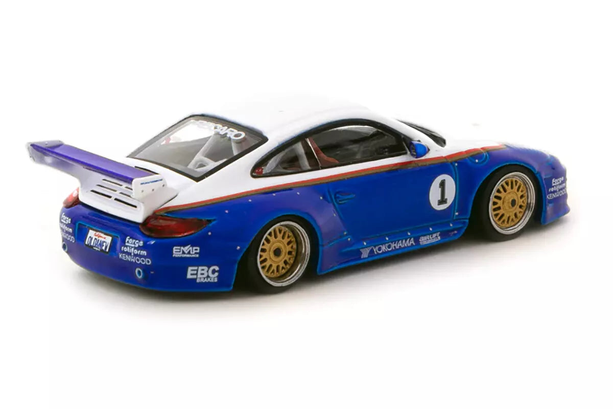 Porsche 997 Old & New (Blue with White and Red stripes)
