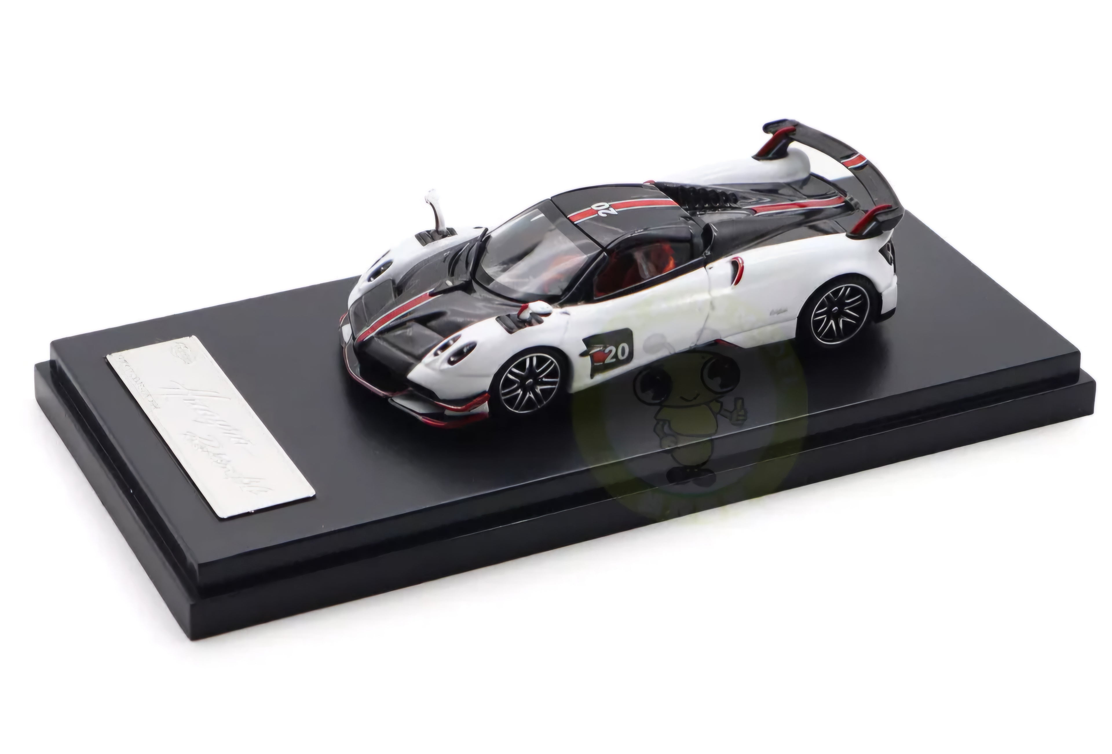 Pagani Huayra BC Roadster (White and Carbon with Red and White Stripes)