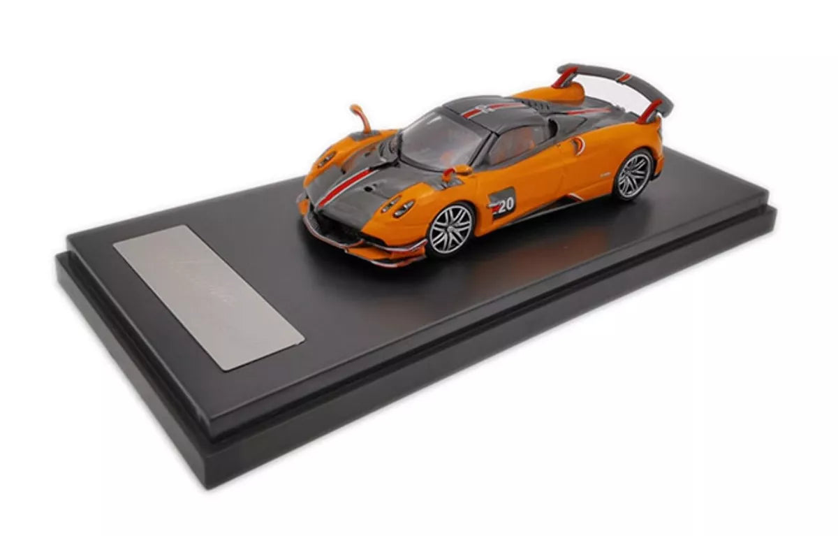Pagani Huayra BC Roadster-(Orange and Carbon with Red and White Stripes)
