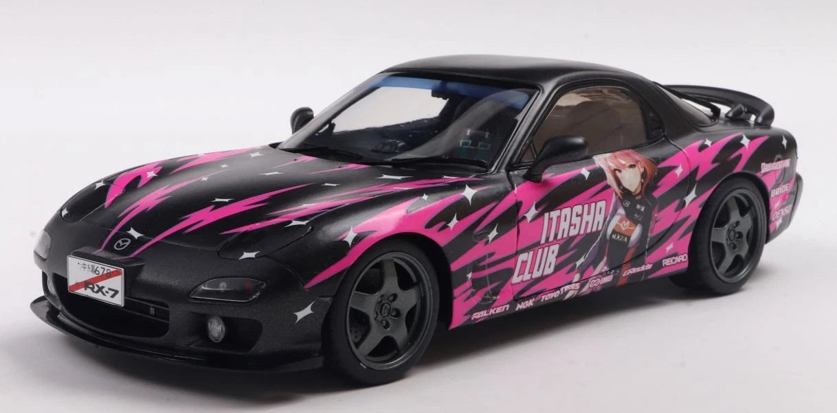 SOLIDO-1999 MAZDA RX7 FD3RS BLACK & PINK - SOLID WORKS ITASHA CLUB (S1810605)
