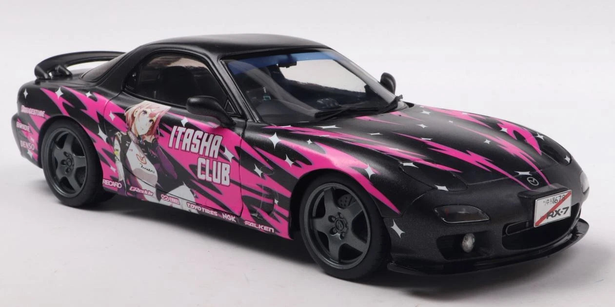 SOLIDO-1999 MAZDA RX7 FD3RS BLACK & PINK - SOLID WORKS ITASHA CLUB (S1810605)