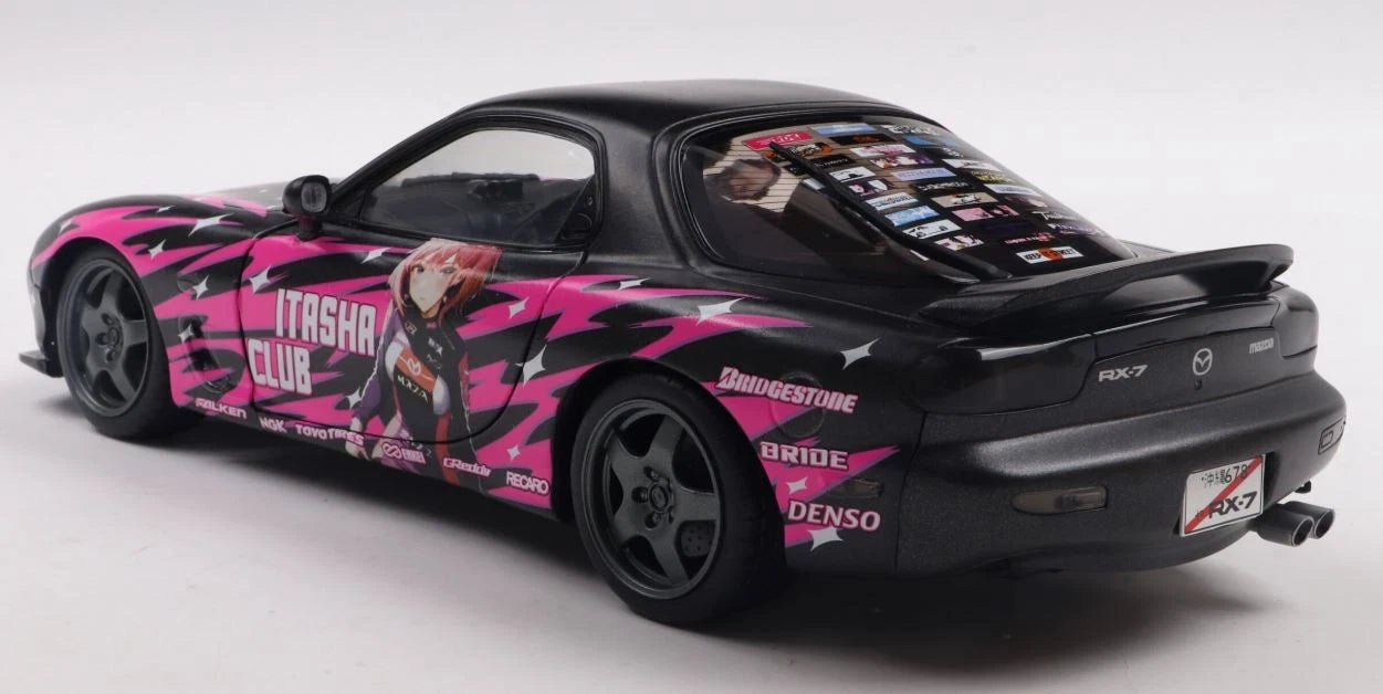 SOLIDO-1999 MAZDA RX7 FD3RS BLACK & PINK - SOLID WORKS ITASHA CLUB (S1810605)