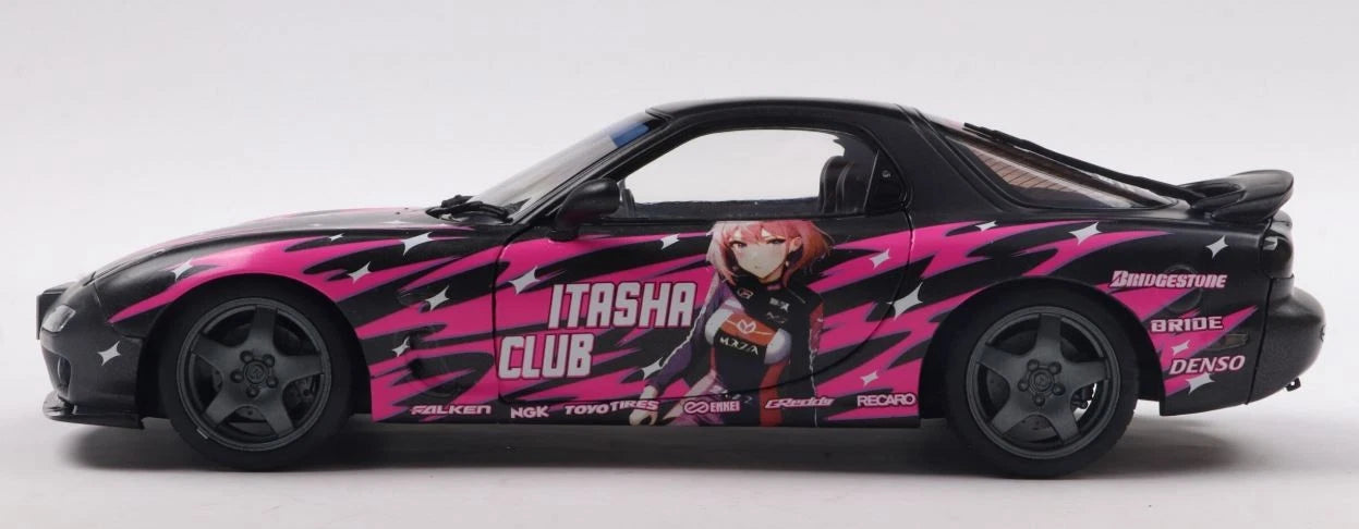 SOLIDO-1999 MAZDA RX7 FD3RS BLACK & PINK - SOLID WORKS ITASHA CLUB (S1810605)