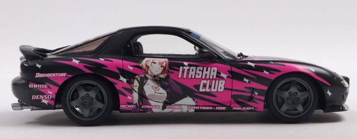 SOLIDO-1999 MAZDA RX7 FD3RS BLACK & PINK - SOLID WORKS ITASHA CLUB (S1810605)