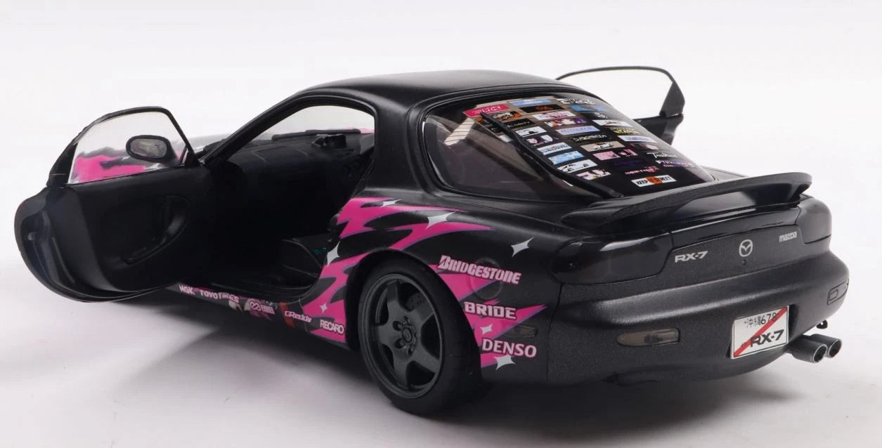 SOLIDO-1999 MAZDA RX7 FD3RS BLACK & PINK - SOLID WORKS ITASHA CLUB (S1810605)