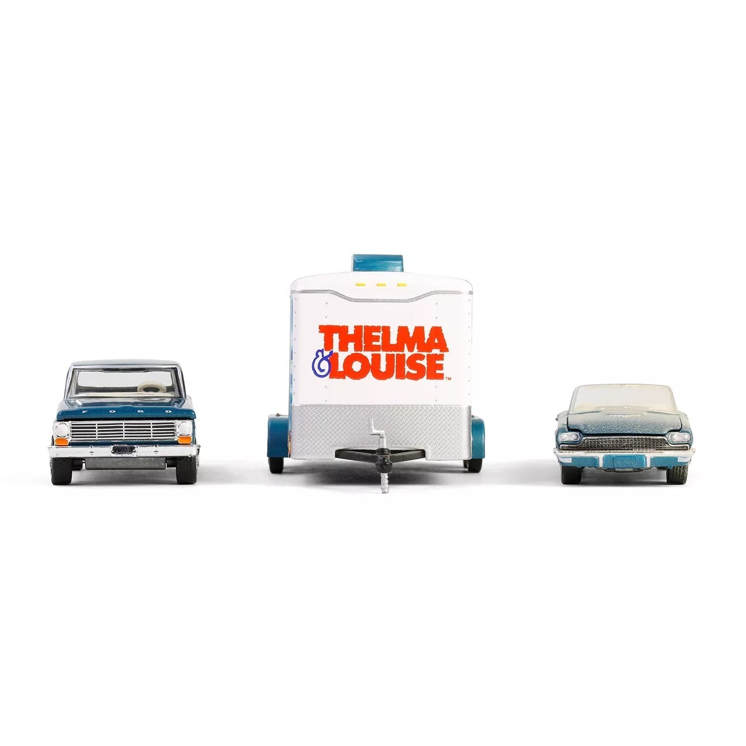 1966 Ford Thunderbird Convertible Blue (Dust Covered) and 1967 Ford F-250 Pickup Truck-"Thelma & Louise" (1991) Movie (GL31180-B)