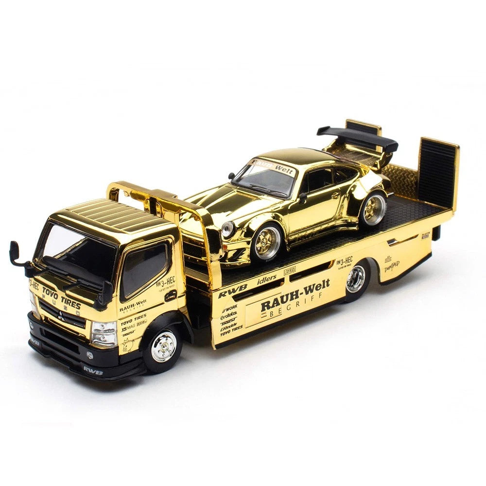 (limit 1 per customer) POPRACE 1:64 RWB 930 & RWB Truck Set Gold Chrome – HEC 2026
