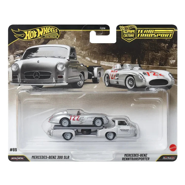 Hot Wheels Mercedes-Benz 300 SLR and 1955 Mercedes-Benz Blaues Wunder - Team Transport 2026 K Case 1:64 - JHX90
