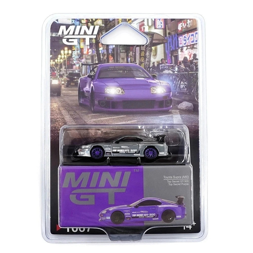 CHASE CARS-Mini GT- Toyota Supra (A80) GT-300 Top Secret Purple 2014 (LHD) CHASE-MGT01067
