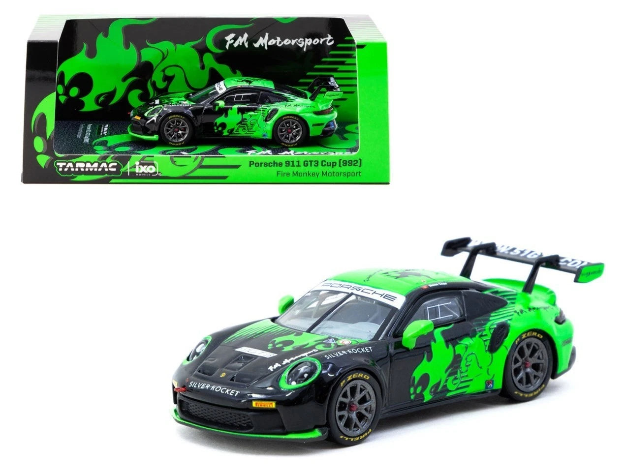 TARMAC WORKS HOBBY64 1/64- Porsche 911 GT3 Cup (992) Fire Monkey Motorsport T64-093-FMM