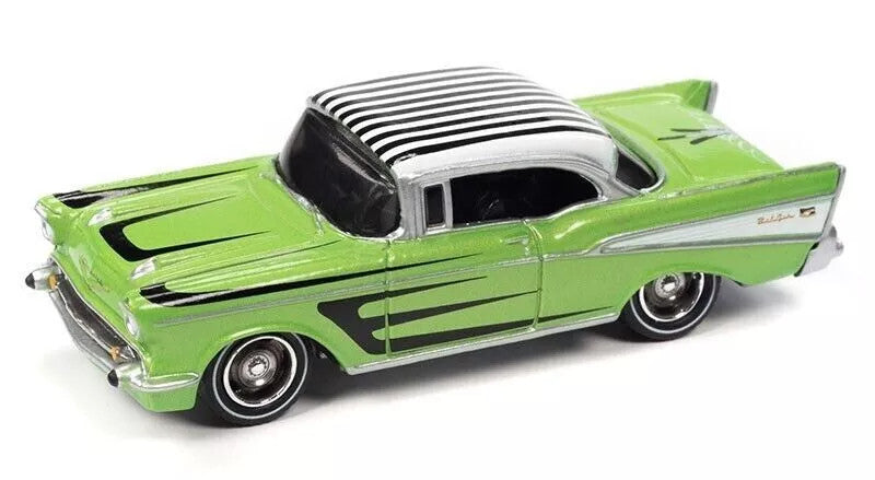 1957 Chevrolet Bel Air Lime Metallic - Kustomized - Johnny Lightning 1:64 - JLSF023-1A-3