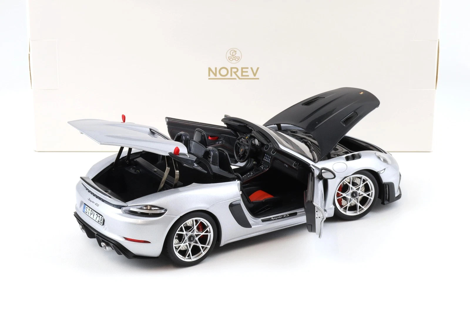 NOREV -Porsche 718 Spyder RS Weissach Package 2023 GT-"Silver Metallic" (187270)
