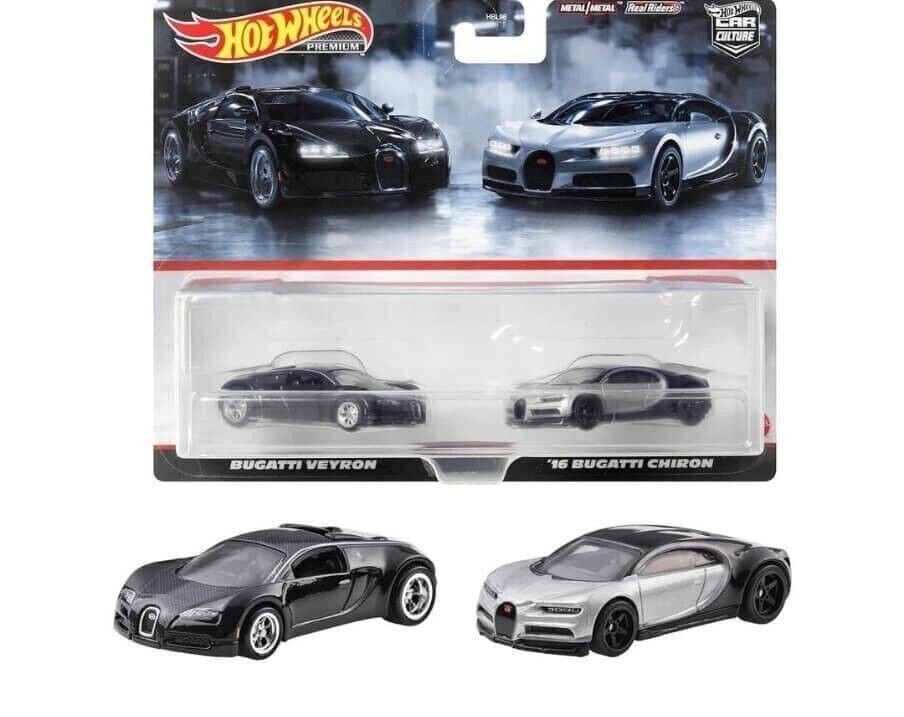Hot Wheels Bugatti Veyron '16 Bugatti Chiron Car Culture Pack