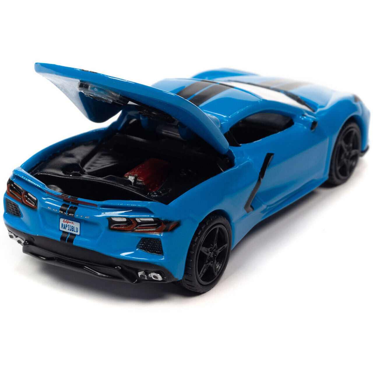 2020 C8 Chevrolet Corvette (Rapid Blue/with Black Stripe) 1:64