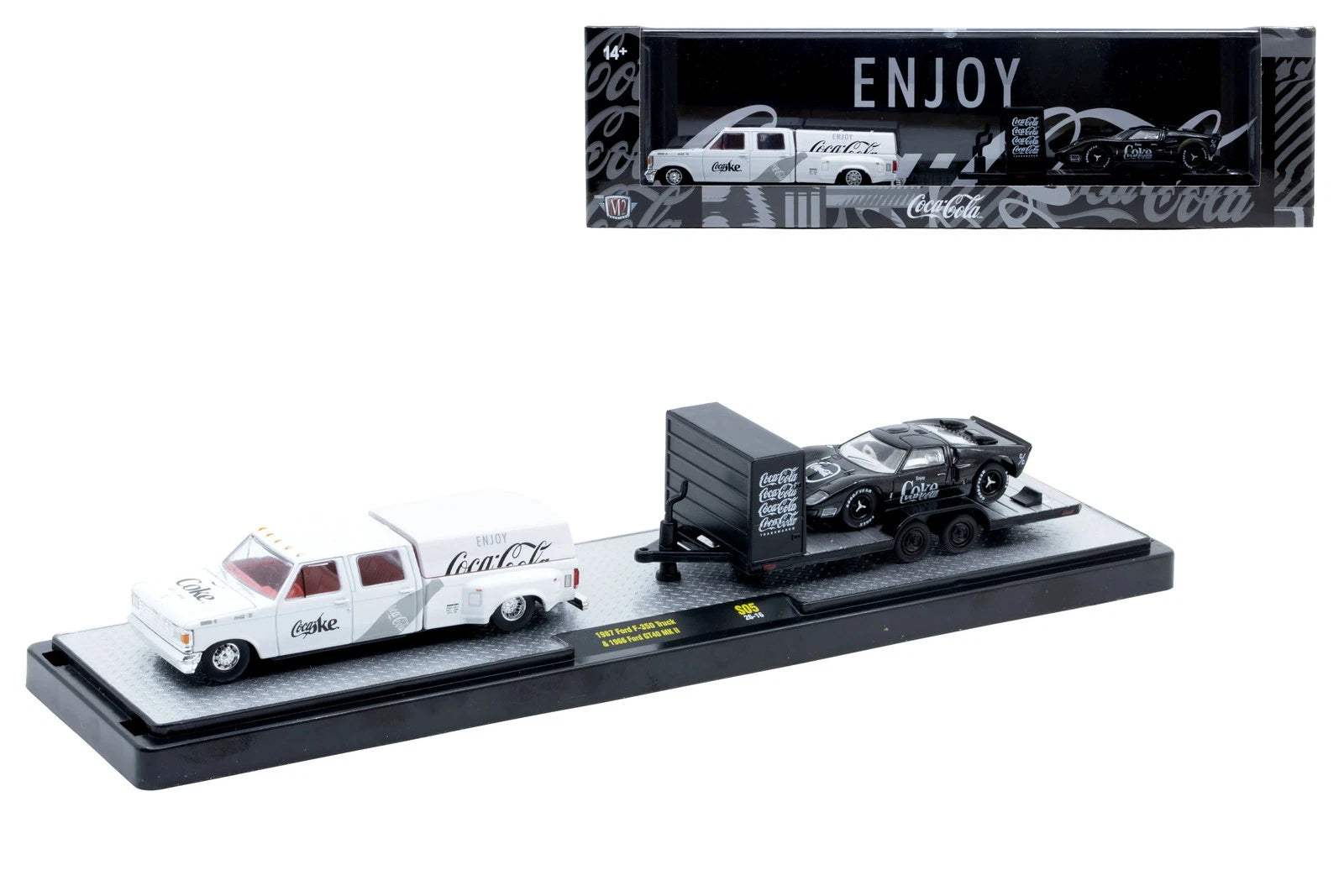 M2 Machines 1:64 1987 Ford F-350 Truck & 1966 Ford GT40 MK2 – Coca-Cola Auto-Haulers Release S05 – 56000-S05-C