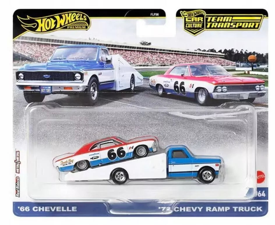 1966 Hot Wheels FLF56-HRV40 Chevrolet Cevelle + Ramp Truck - Team Transport