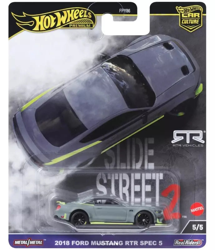 Hot Wheels Premium Car Culture, Slide Street 2, 2024. 2018 Ford Mustang RTR Spec 5, 5/5