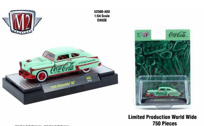 CHASE CARS-1950 Oldsmobile 88 – Coca-Cola (CHASE-52500-A60-A) (M2 Machines Coca-Cola Release A60)