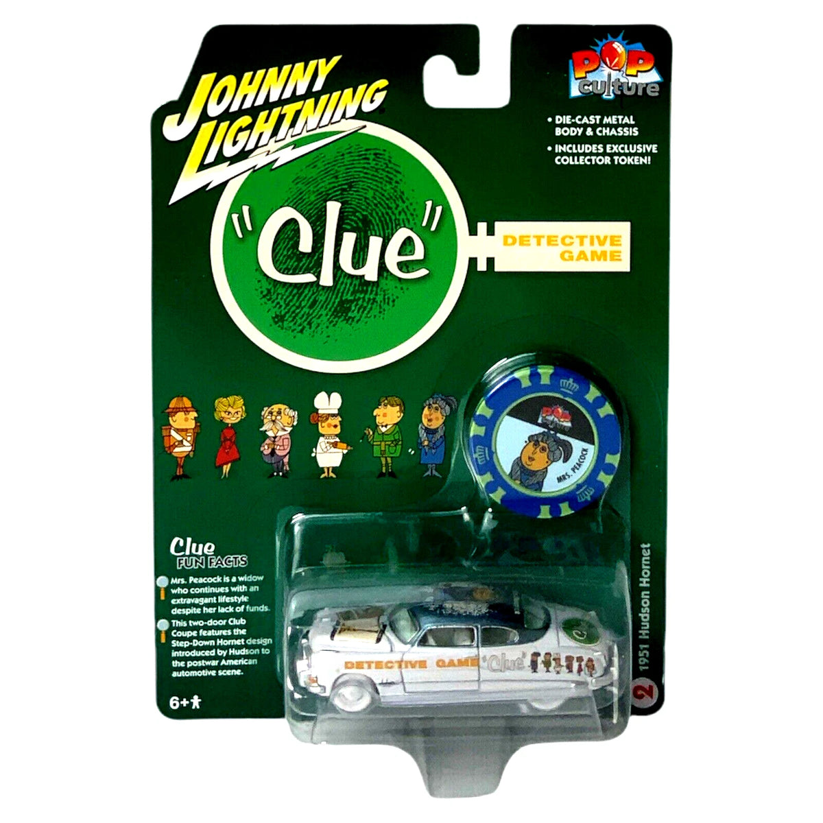 CHASE CAR – Hudson Hornet 1951 – Clue – Pop Culture Release 3 – Johnny Lightning 1:64 – JLP008-3-2-CHASE