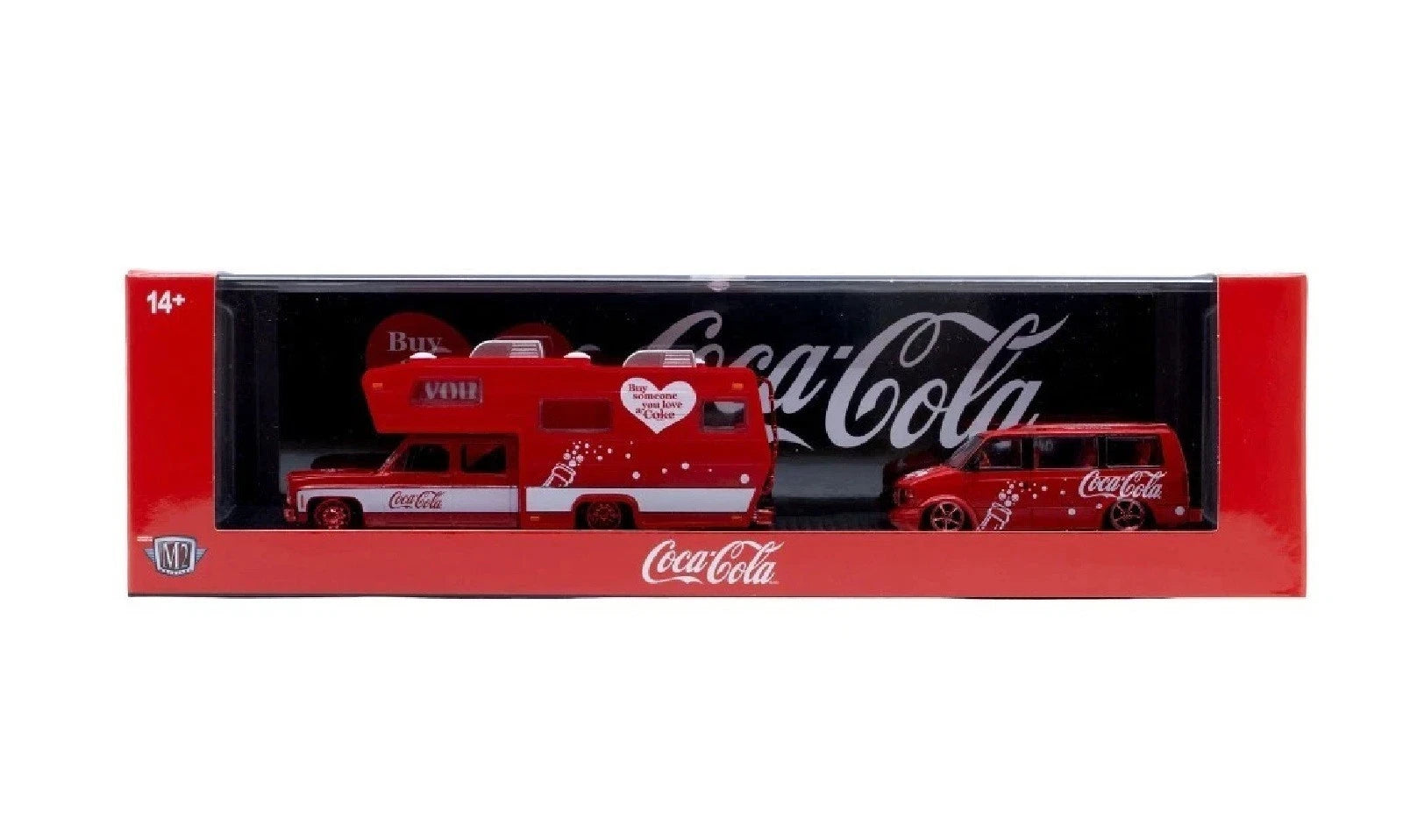CHASE CAR – M2 Machines 1:64 1975 Chevrolet Cheyenne Super 30 & 1995 GMC Safari Van – Coca-Cola Auto-Haulers Release S05 – 56000-S05-B-CHASE