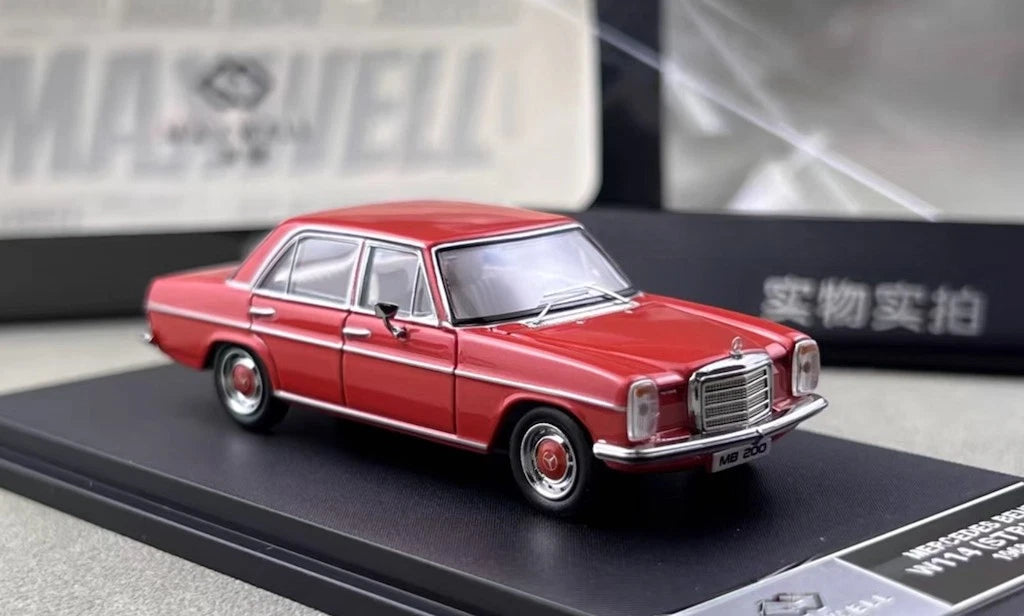 Maxwell Model 1:64-Mercedes-Benz 200 W114-Pearl Red MW640030