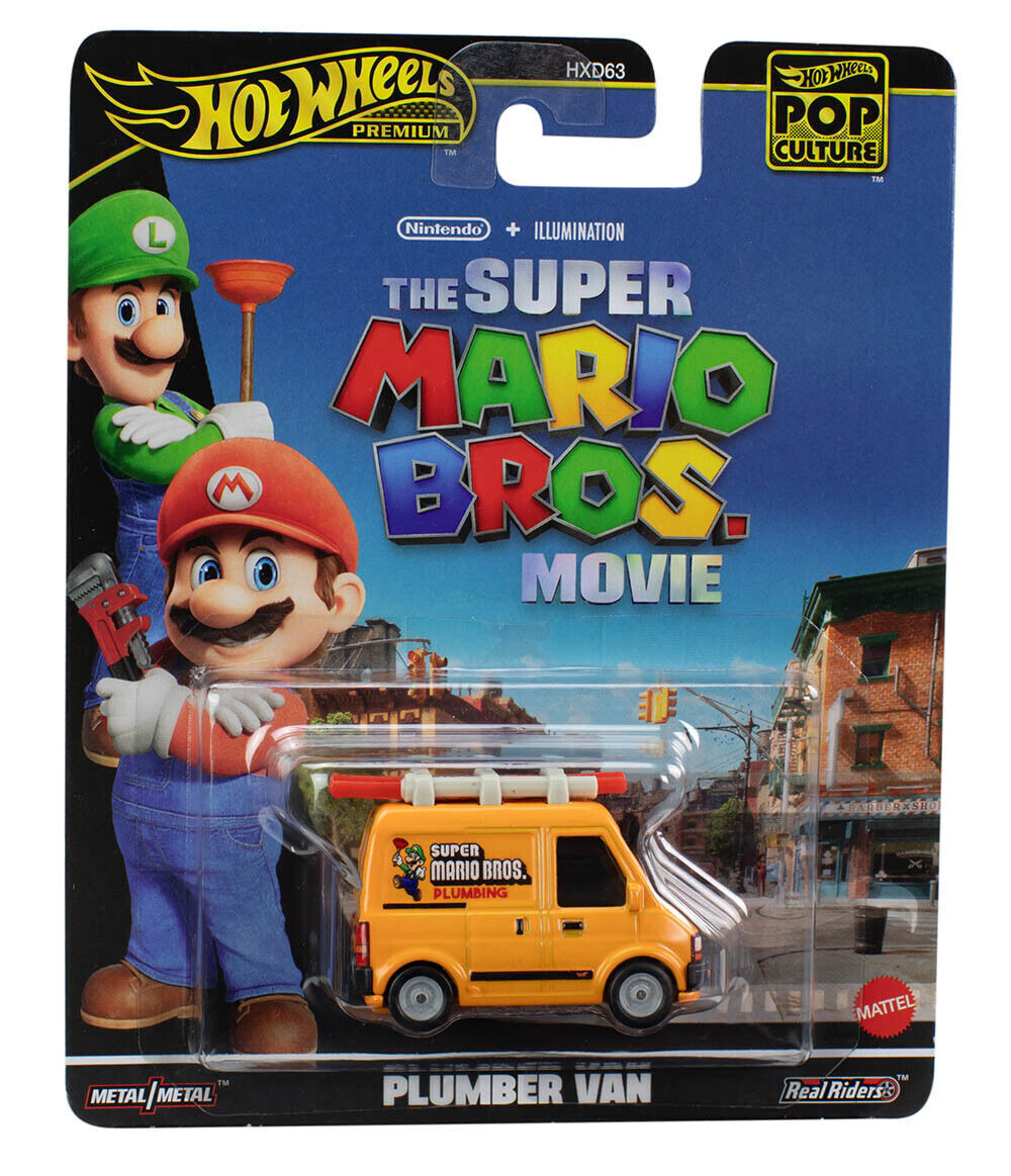 Hot Wheels Premium 2024 Pop Culture, Super Mario Bros Movie PLUMBER VAN (HXF03)