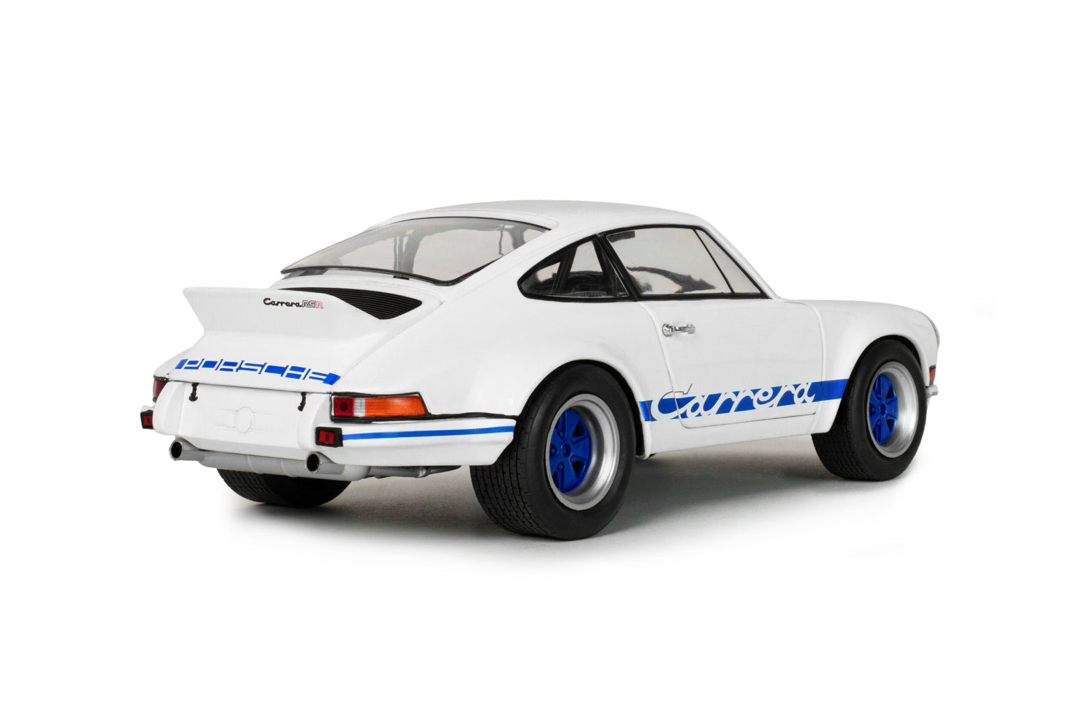Porsche 911 RSR 1973 Blanche avec bandes Carrera bleues – Solido 1:18 – S1801119