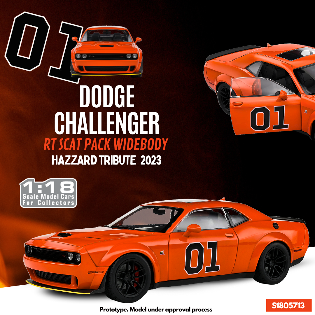 SOLIDO 1/18 チャレンジャーワイドボディ HAZARD Tribute 2023 DODGE CHALLENGER R/T SCAT PACK WIDEBODY – HAZZARD