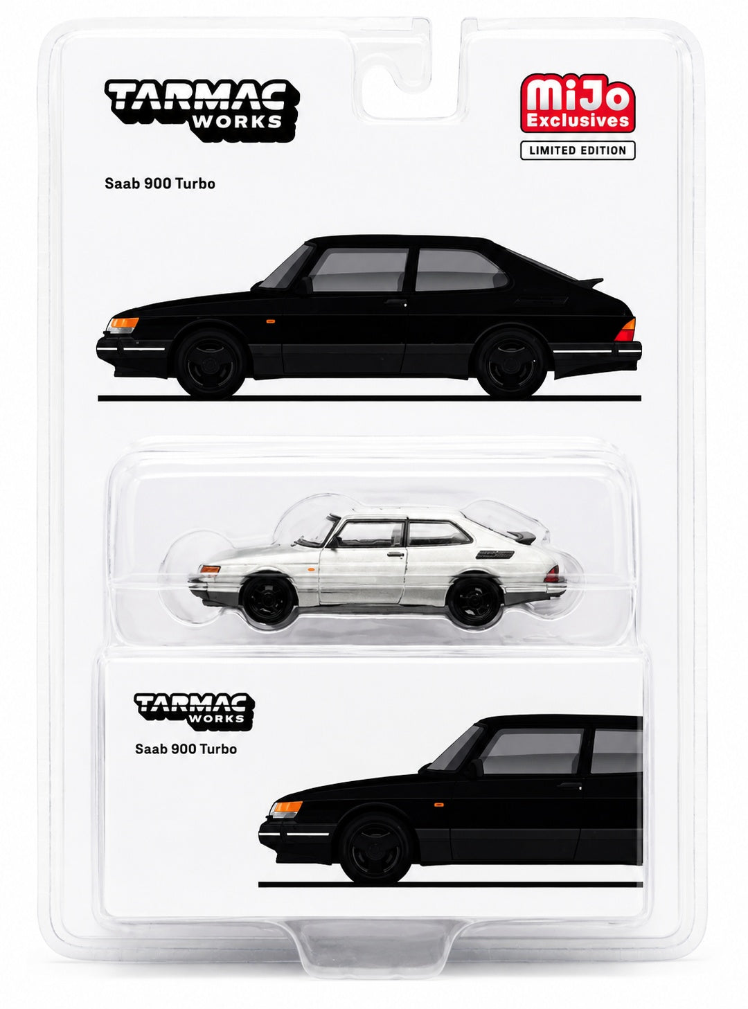 CHASE CAR Saab 900 Turbo Silver – Tarmac Works 1:64 MiJo Exclusives (T64G-056-BK-CHASE)