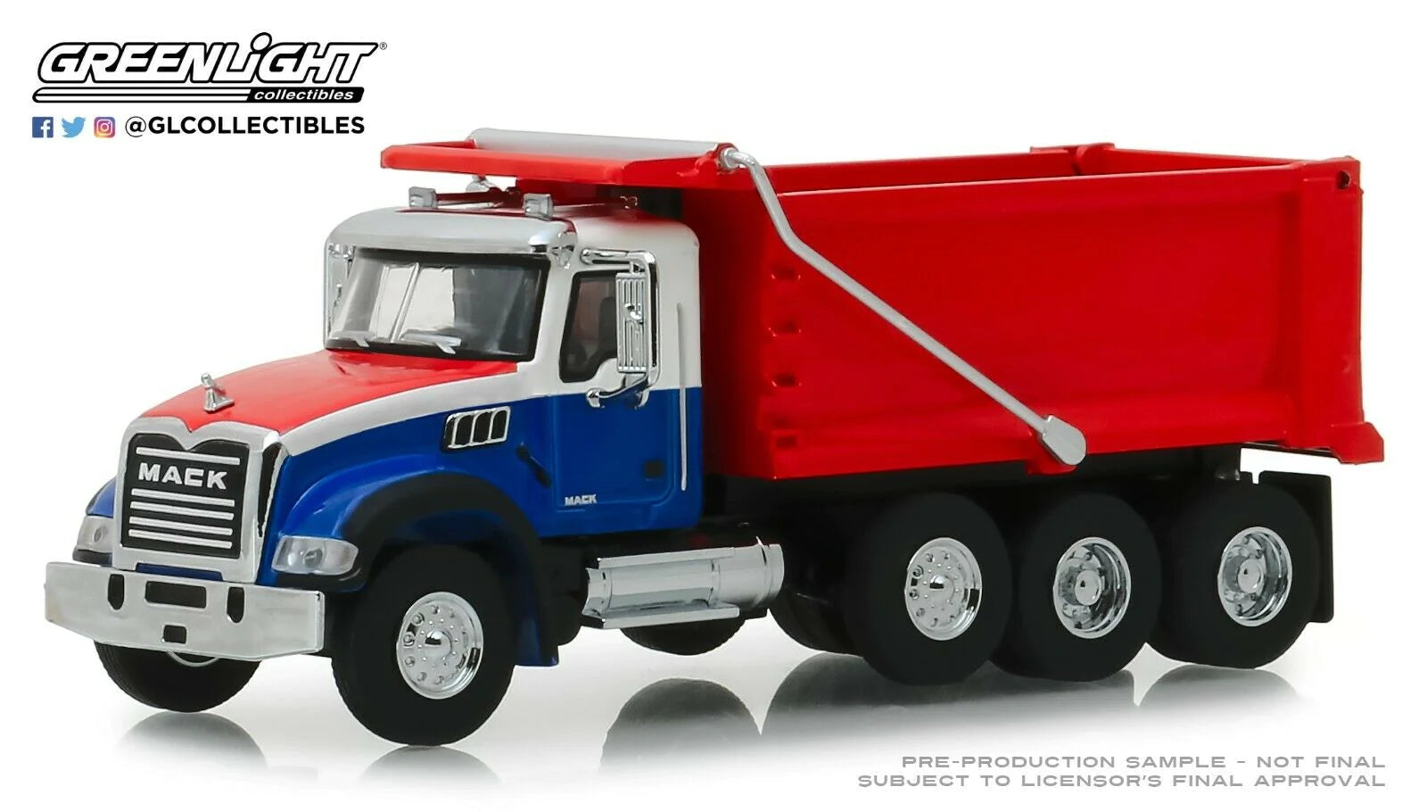 2019 MACK GRANITE DUMP TRUCK RED WHITE & BLUE 1:64