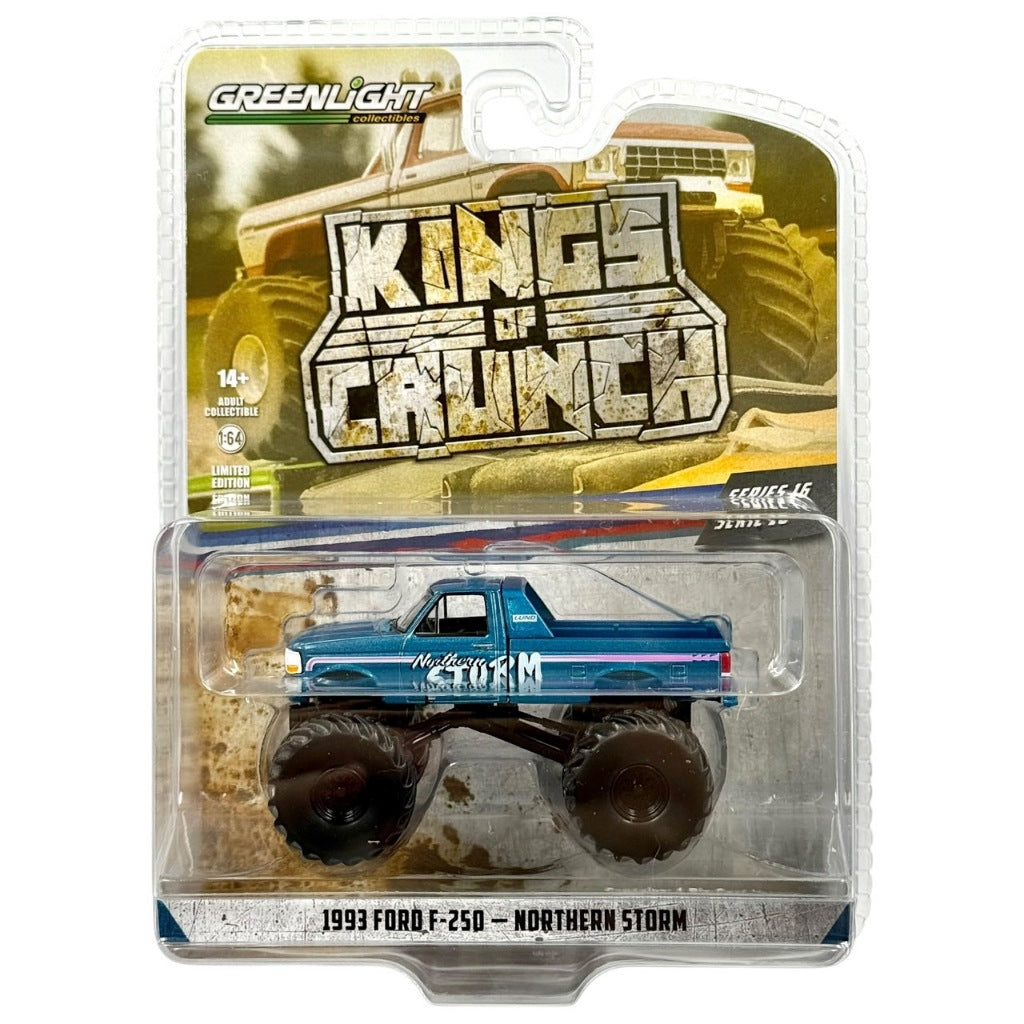 GreenLight 1:64 Kings of Crunch Series 16 – Northern Storm – 1993 Ford F-250 – Limited Edition GL49160-F
