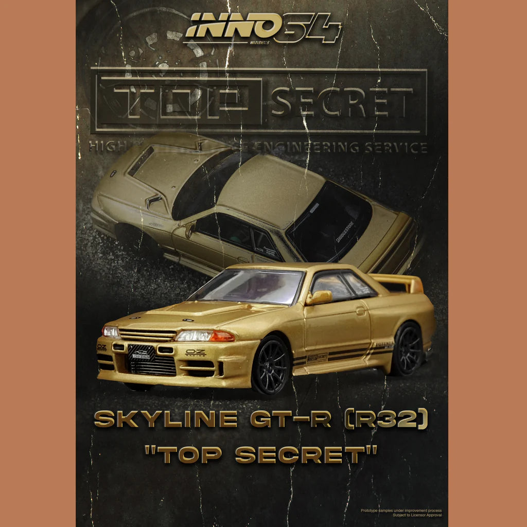 (PRE-ORDER 2025) INNO64 1/64-TOP SECRET BNR32 GT-R (650R) Gold IN64-R32TS-650R