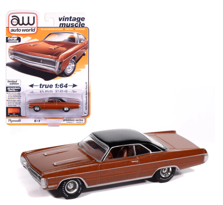 Auto World-1970 Plymouth Sport Fury (Burnt Orange Poly) (AWSP192-A)