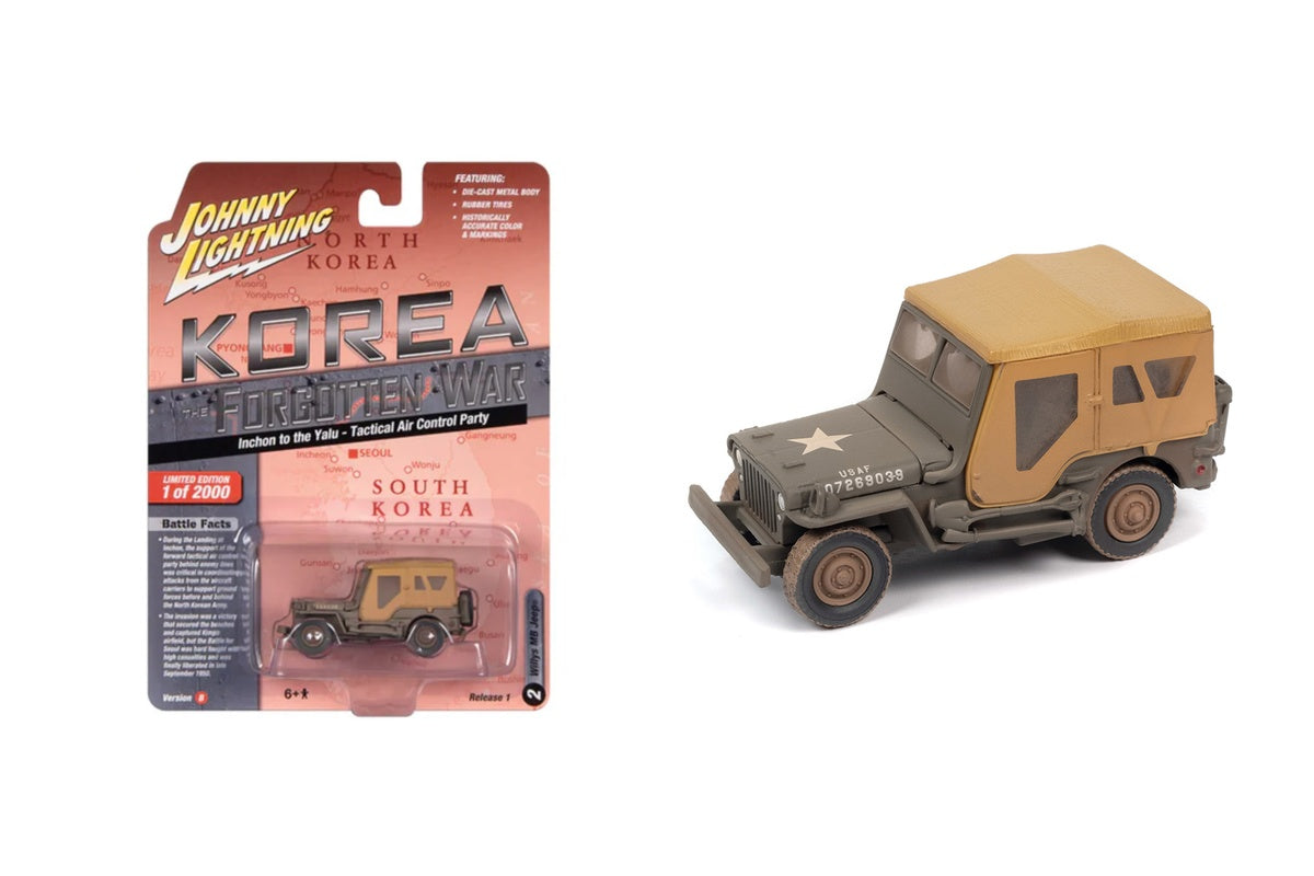 Jeep Willys MB « d’Inchon au fleuve Yalu – Équipe de contrôle aérien tactique » – Johnny Lightning Korea The Forgotten War (JLML009-1B-B)