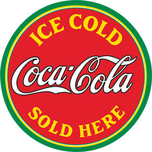 Ice Cold Coca-Cola Sold Here  - Round Tin Sign