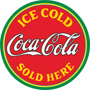 Ice Cold Coca-Cola Sold Here - Round Tin Sign
