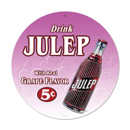 Drink Julep **Enseigne ronde en Métal Épais**