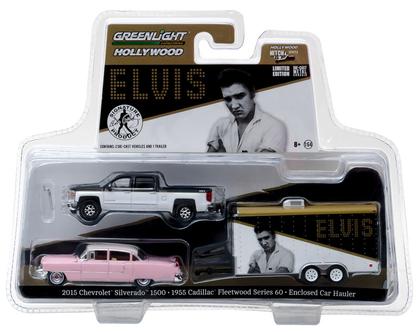 "Elvis" 2015 Chevrolet Silverado with 1955 Cadillac Fleetwood Series 60 "Pink Cadillac" and Enclosed Car Hauler