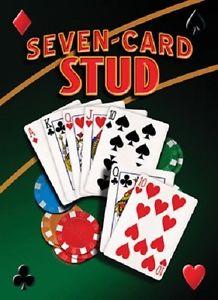 Enseigne de métal SEVEN-CARD STUD 12,5" X 17.5"