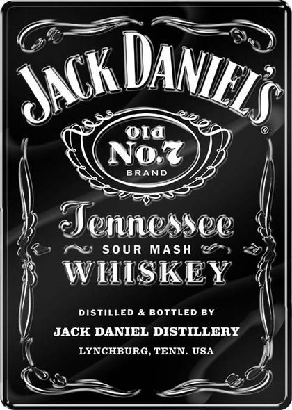 Jack Daniels Label embossed 18.5&quot;W x 26&quot;H  SKU 